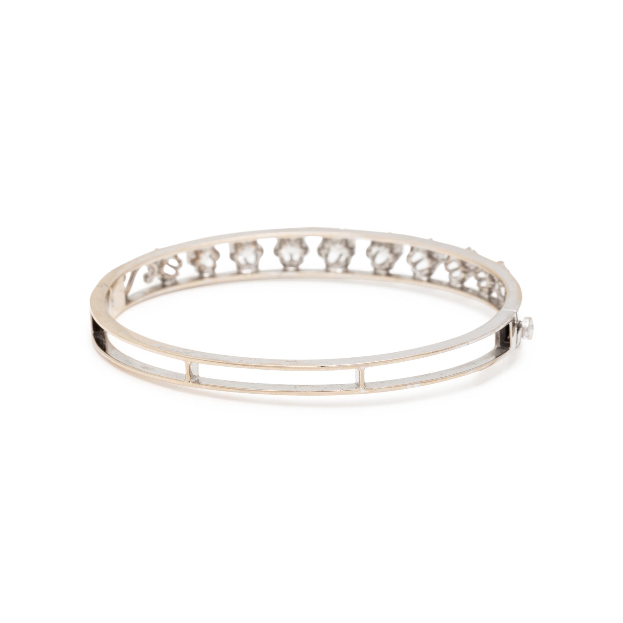 WHITE GOLD AND DIAMOND BANGLE BRACELET