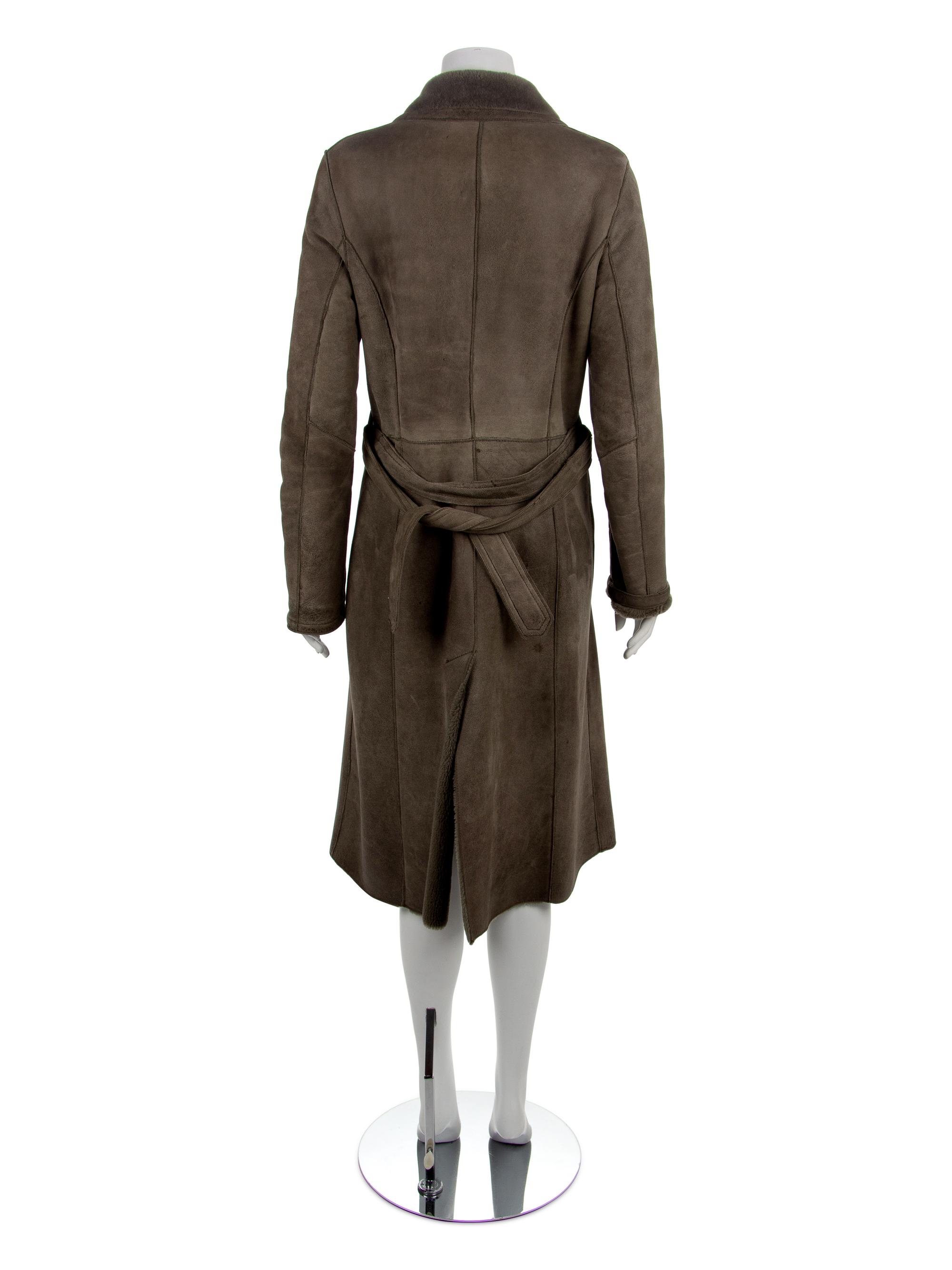 Burberry Green Shearling Coat, 1990-2000s