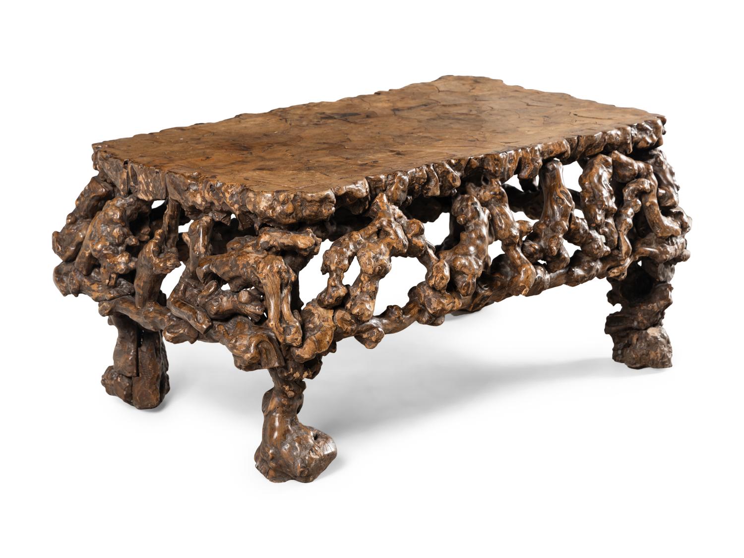 A Chinese Rootwood Low Table 天然木根雕矮桌