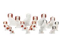 A Group of Fifteen Staffordshire Spaniels