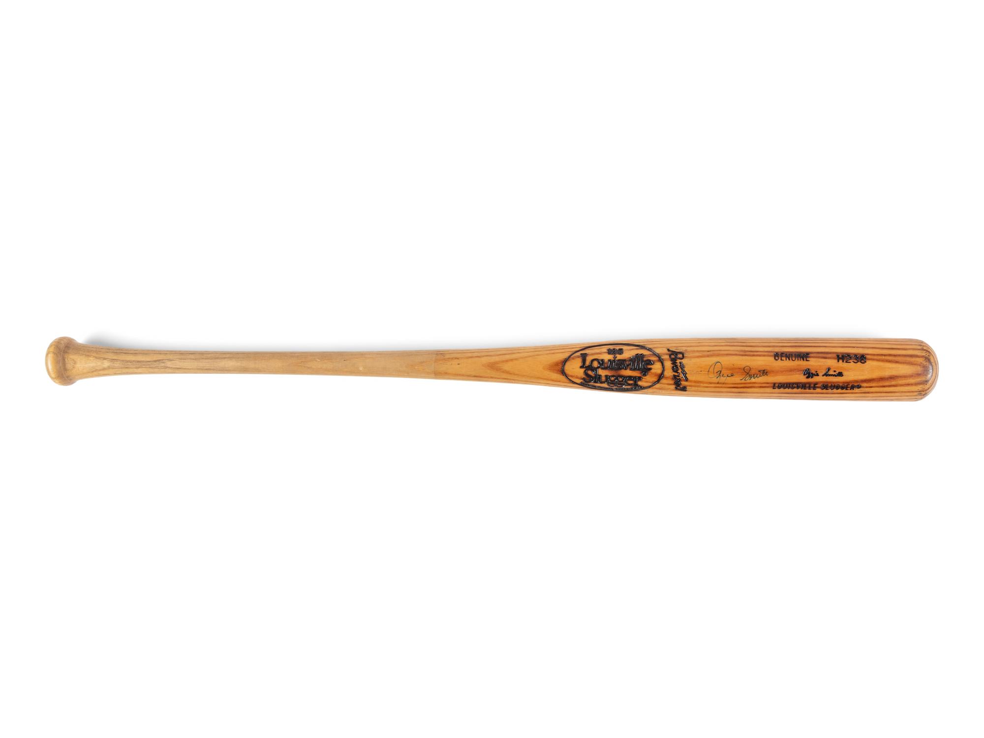 A 1988-89 Ozzie Smith Signed Autograph Game Issued Professional Bat (PSA Letter)
