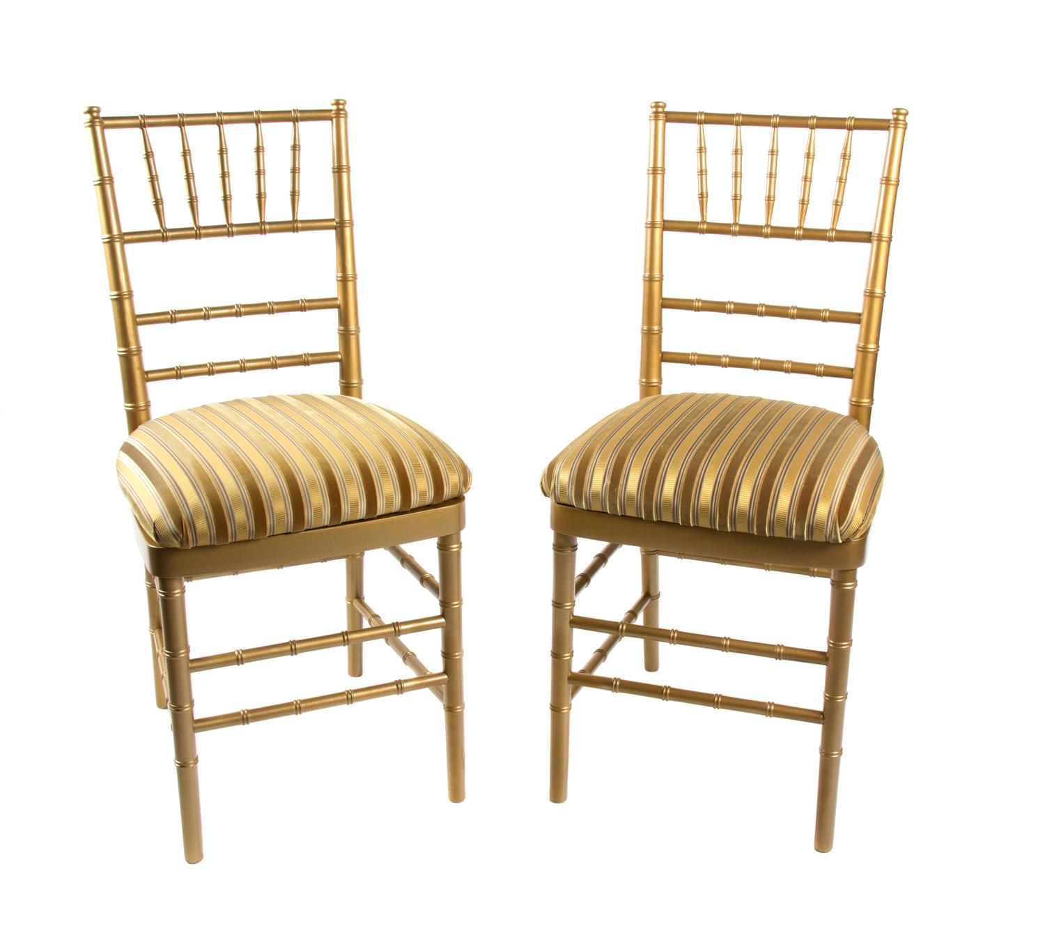 A Set of Fourteen Gilt Painted Wood Side Chairs Height 36 inches. — 20TH CENTURY