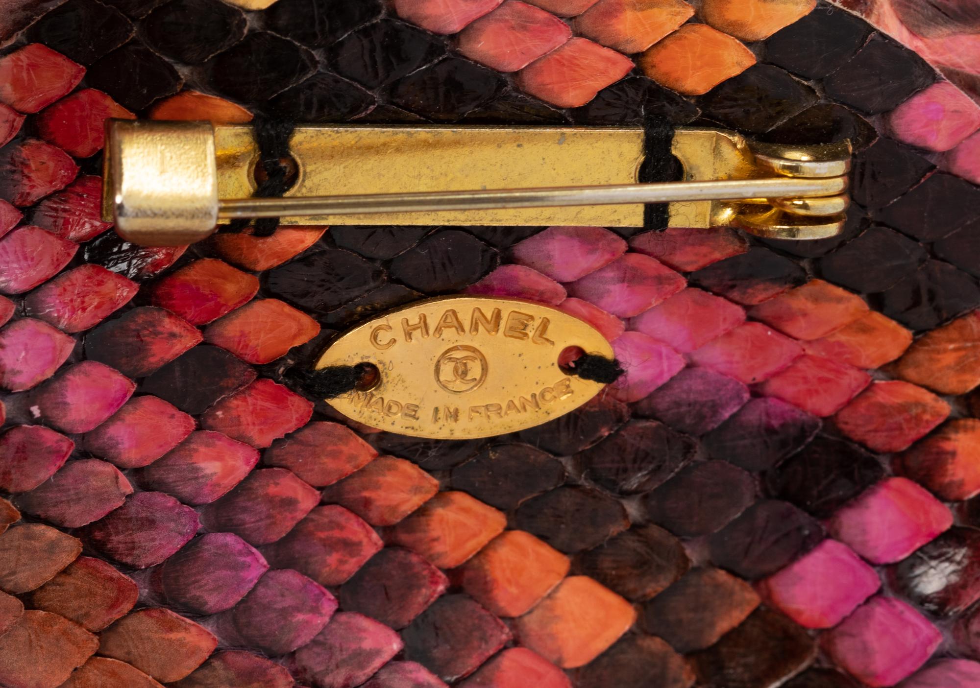 Chanel Pink Python Jacket & Python Camellia Pin, 2000