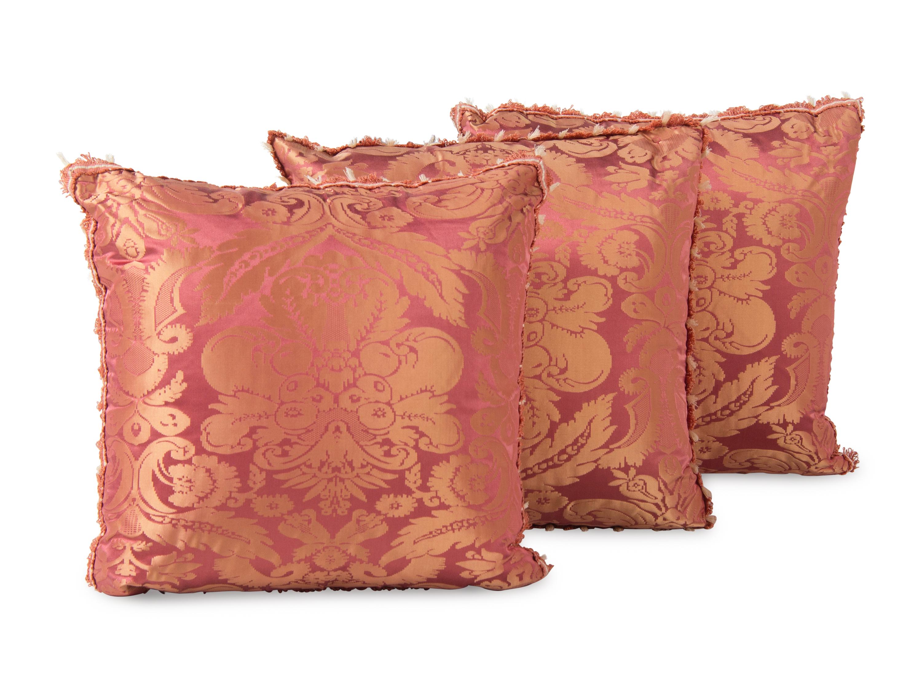 Three Damask Cushions