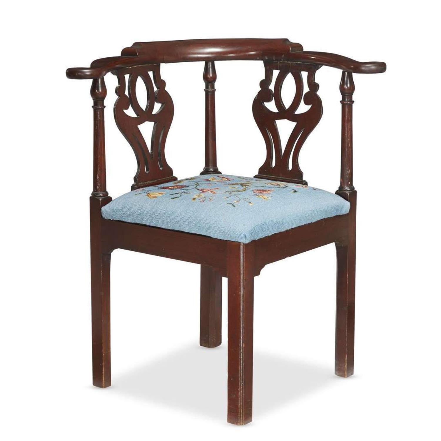 Chippendale mahogany corner chair circa 1780