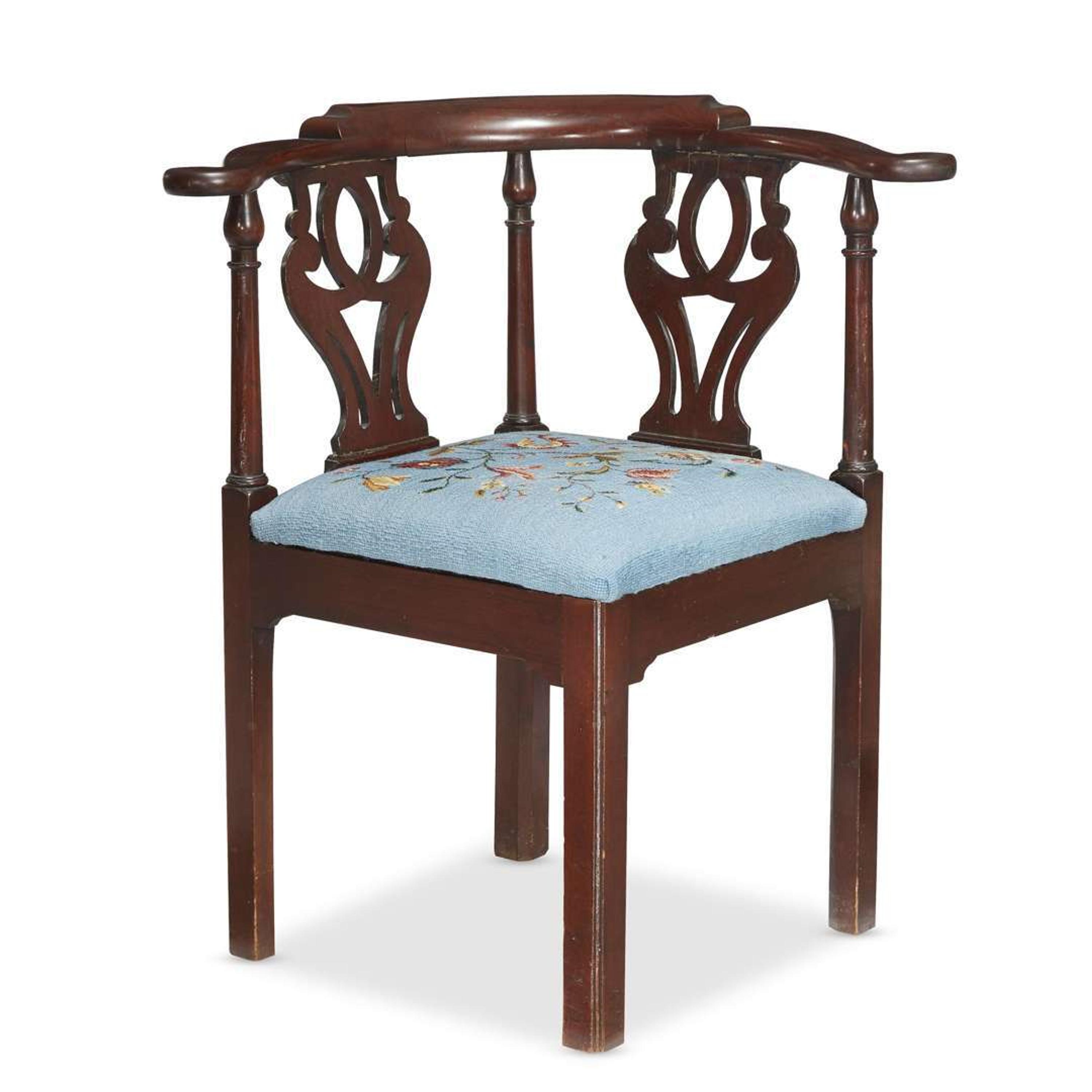 Chippendale mahogany corner chair circa 1780