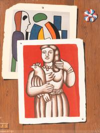 Two Italian Trompe-L'Oeil Collage Paintings — 20TH CENTURY