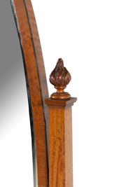 An English Satinwood Cheval Mirror