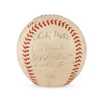 A 1944 Philadelphia Athletics Team Signed Autograph Baseball Featuring Connie Mack (Beckett Authentication Services Letter of Authenticity)