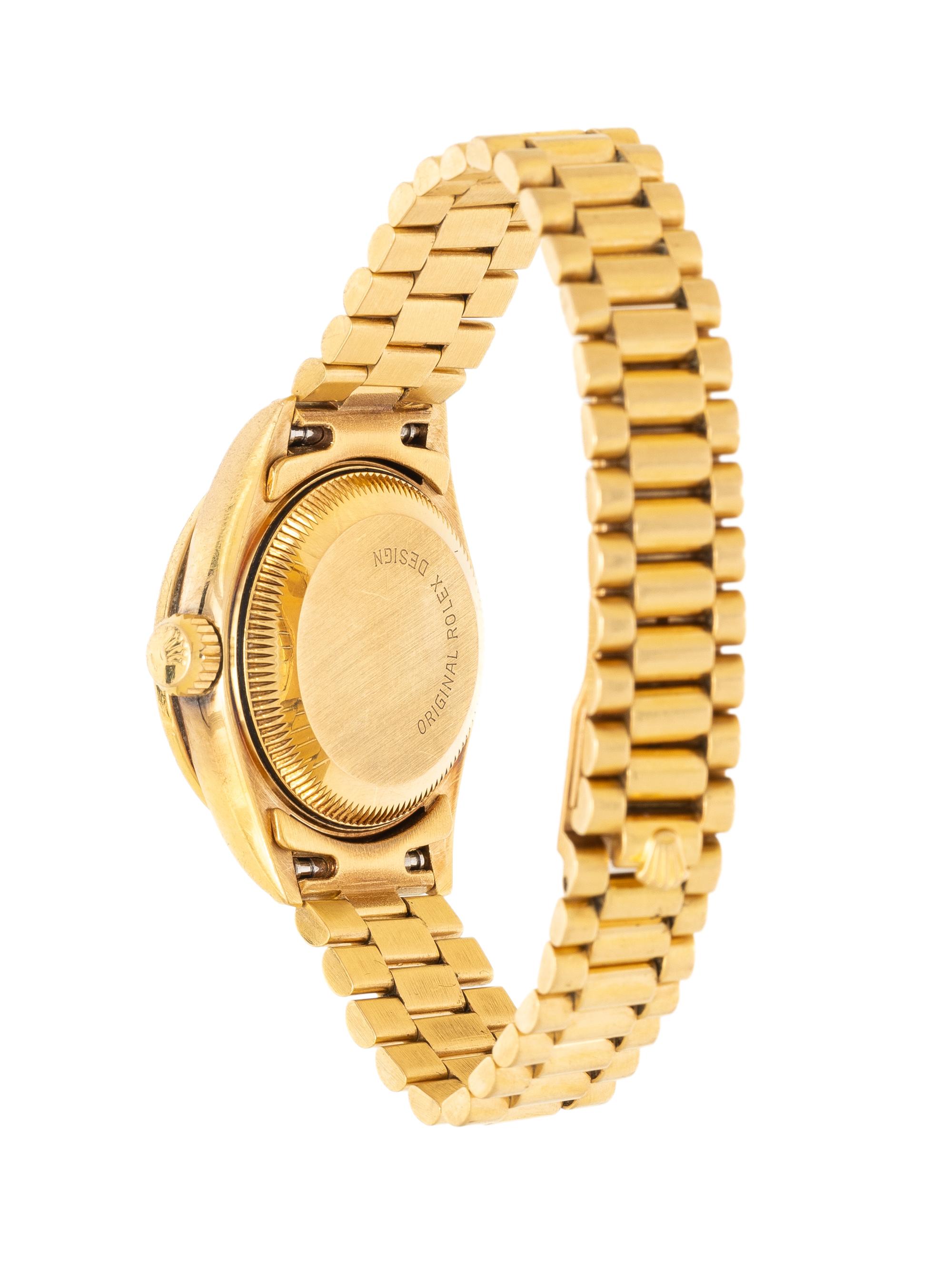 ROLEX, REF. 69138 18K YELLOW GOLD 'LADY-DATEJUST' WATCH WITH FACTORY DIAMOND DIAL AND FACTORY DIAMOND BEZEL, BOX & PAPERS