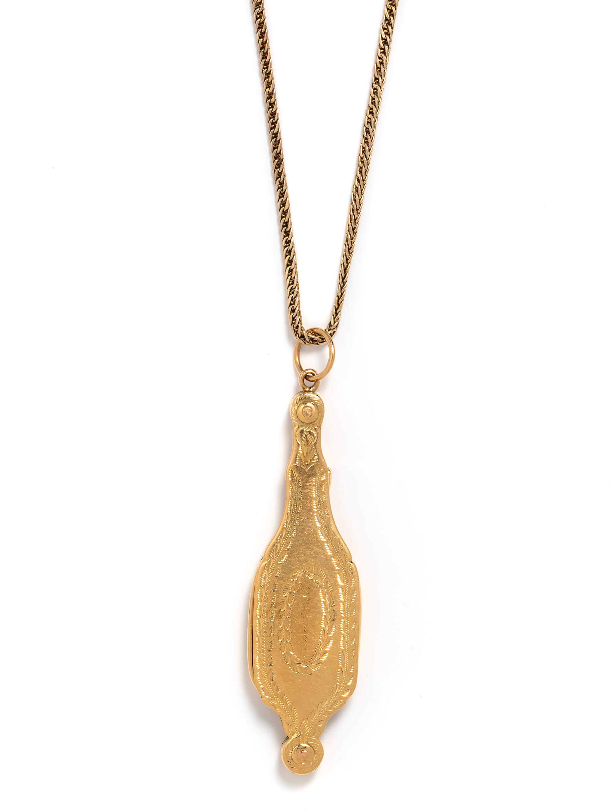 ANTIQUE, YELLOW GOLD LORGNETTE LONGCHAIN NECKLACE