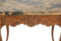 A Régence Style Carved Oak Marble Top Side Table