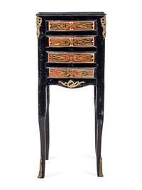 A Napoleon III Style Brass Inlaid Simulated Tortoise Chest