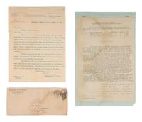 [NATIVE AMERICAN] -- [AFRICAN AMERICANA]. Documents sent to Mary Harris from the Commission of the Five Civilized Tribes regarding her application for enrollment with her family as Cherokee Freedmen. 1903.