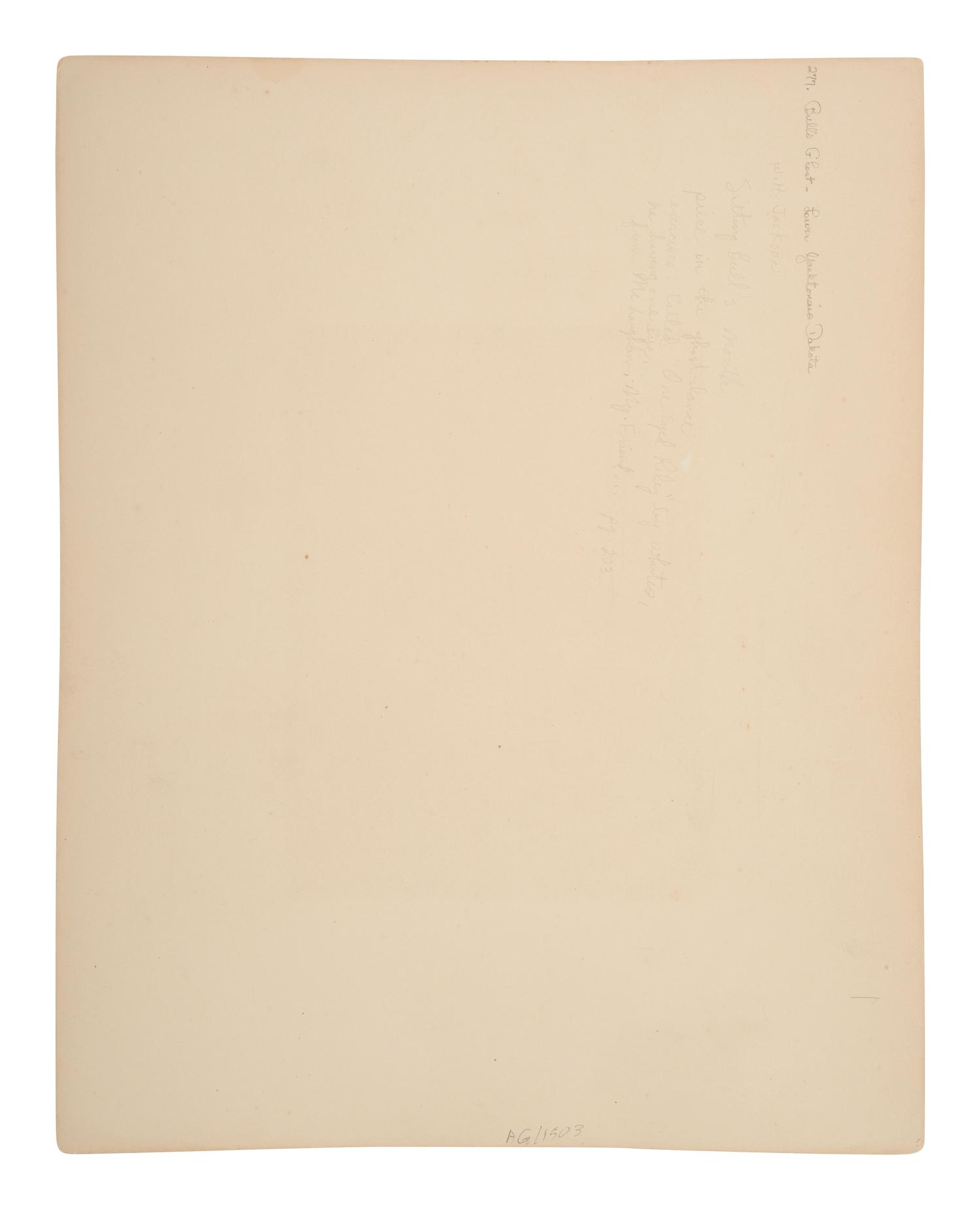 [GARDNER, Alexander (1821-1882), photographer]. Albumen photograph of Bull's Ghost, Lower Yanktonai. [Washington, DC, 1872].