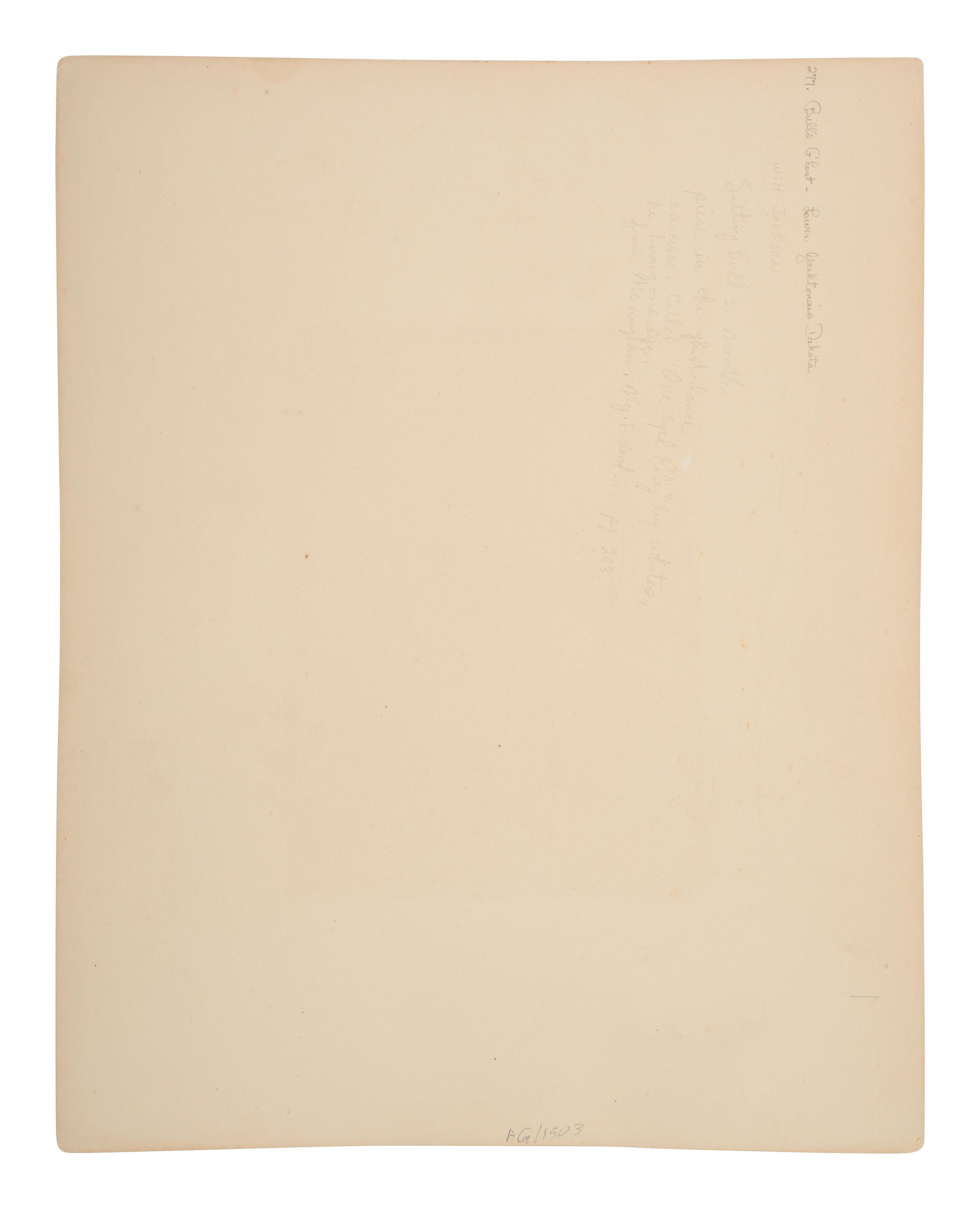 [GARDNER, Alexander (1821-1882), photographer]. Albumen photograph of Bull's Ghost, Lower Yanktonai. [Washington, DC, 1872].