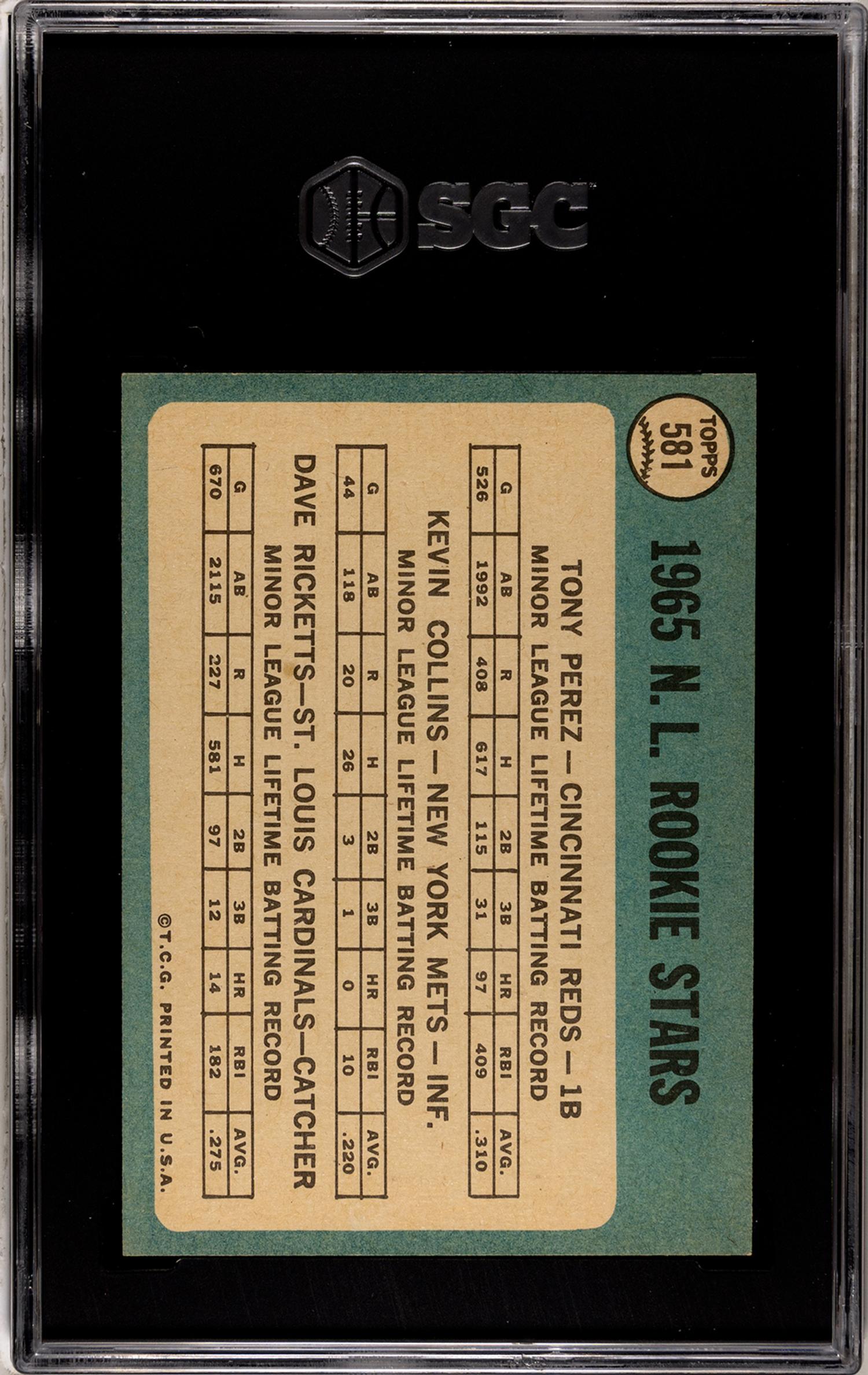 A Group of 1965 Topps Joe Morgan and Tony Perez Rookie Baseball Cards No. 16 (SGC 5 EX)