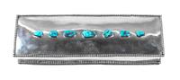 Southwestern Silver and Turquoise Box Height 2 1/2 x width 13 1/4 x depth 4 inches
