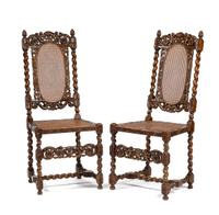 A Set of Six Renaissance Revival Dining Chairs Height 46 1/2 inches. — 19TH CENTURY