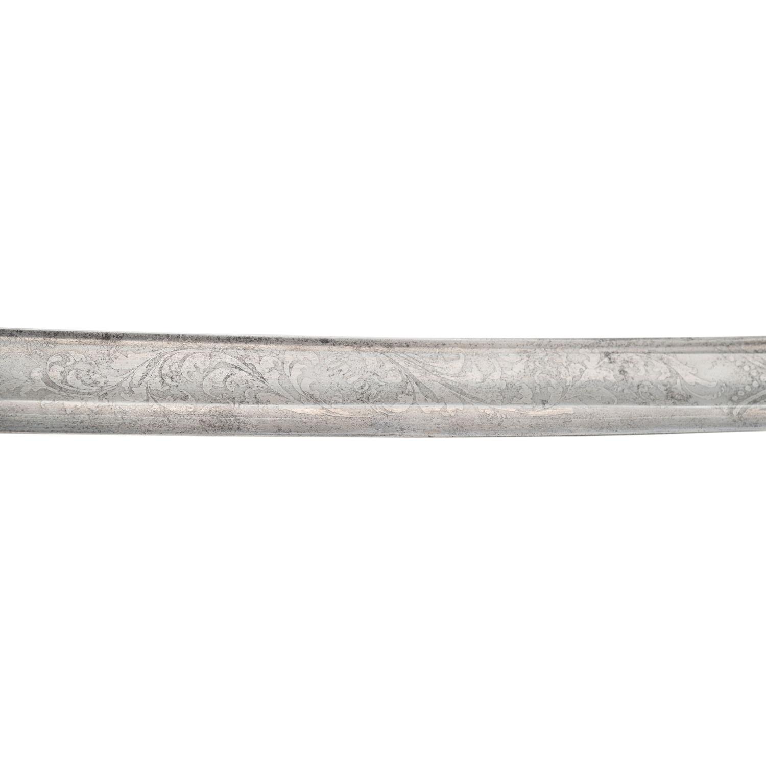Sauerbier Cavalry Officers' Saber with Etched Blade Presentation to Lieutenant Sullivan 9th PA Cavalry - KIA at Tomkinsville, KY - Fighting John Hunt Morgan's Men