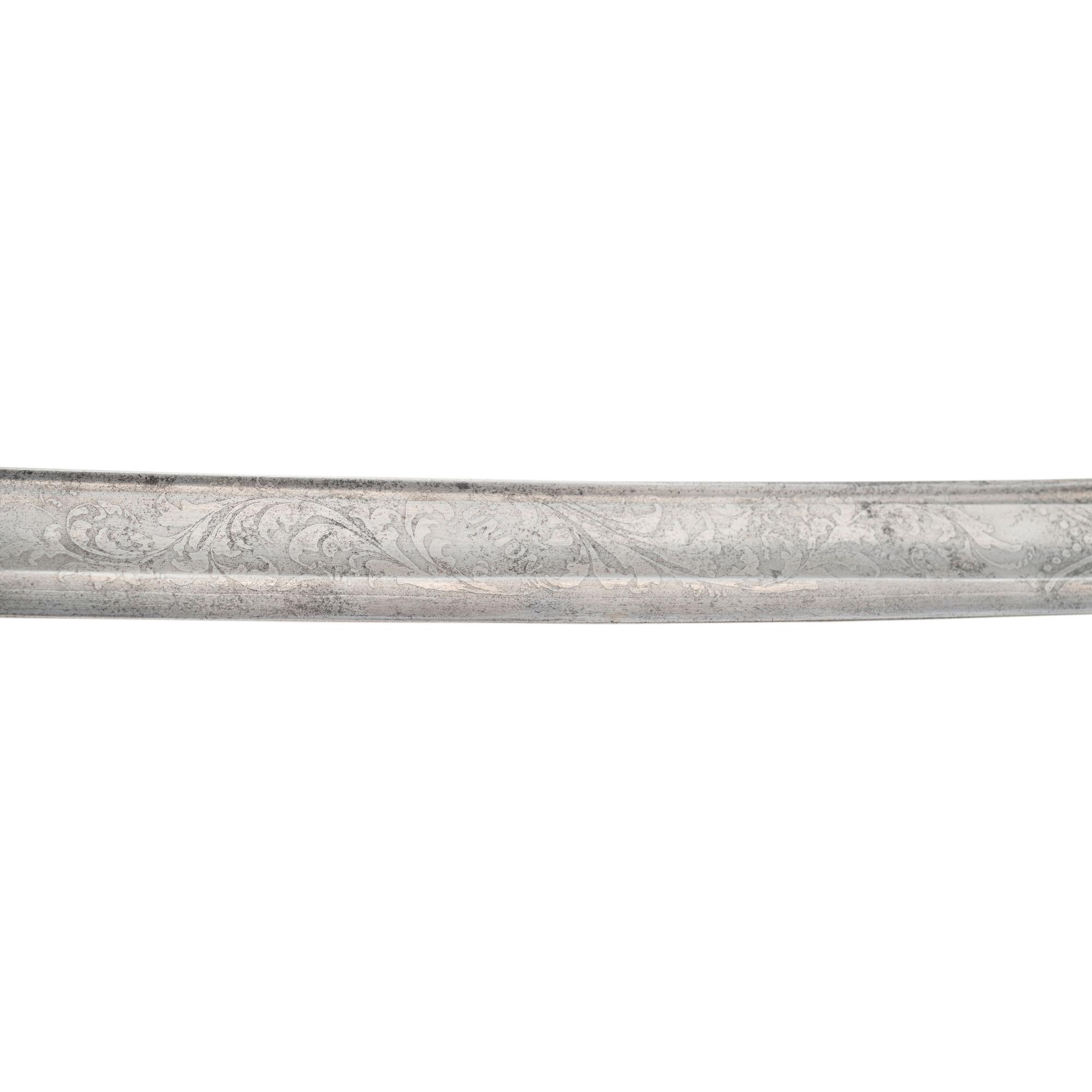 Sauerbier Cavalry Officers' Saber with Etched Blade Presentation to Lieutenant Sullivan 9th PA Cavalry - KIA at Tomkinsville, KY - Fighting John Hunt Morgan's Men