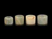 Four Celadon Jade Archer's Rings