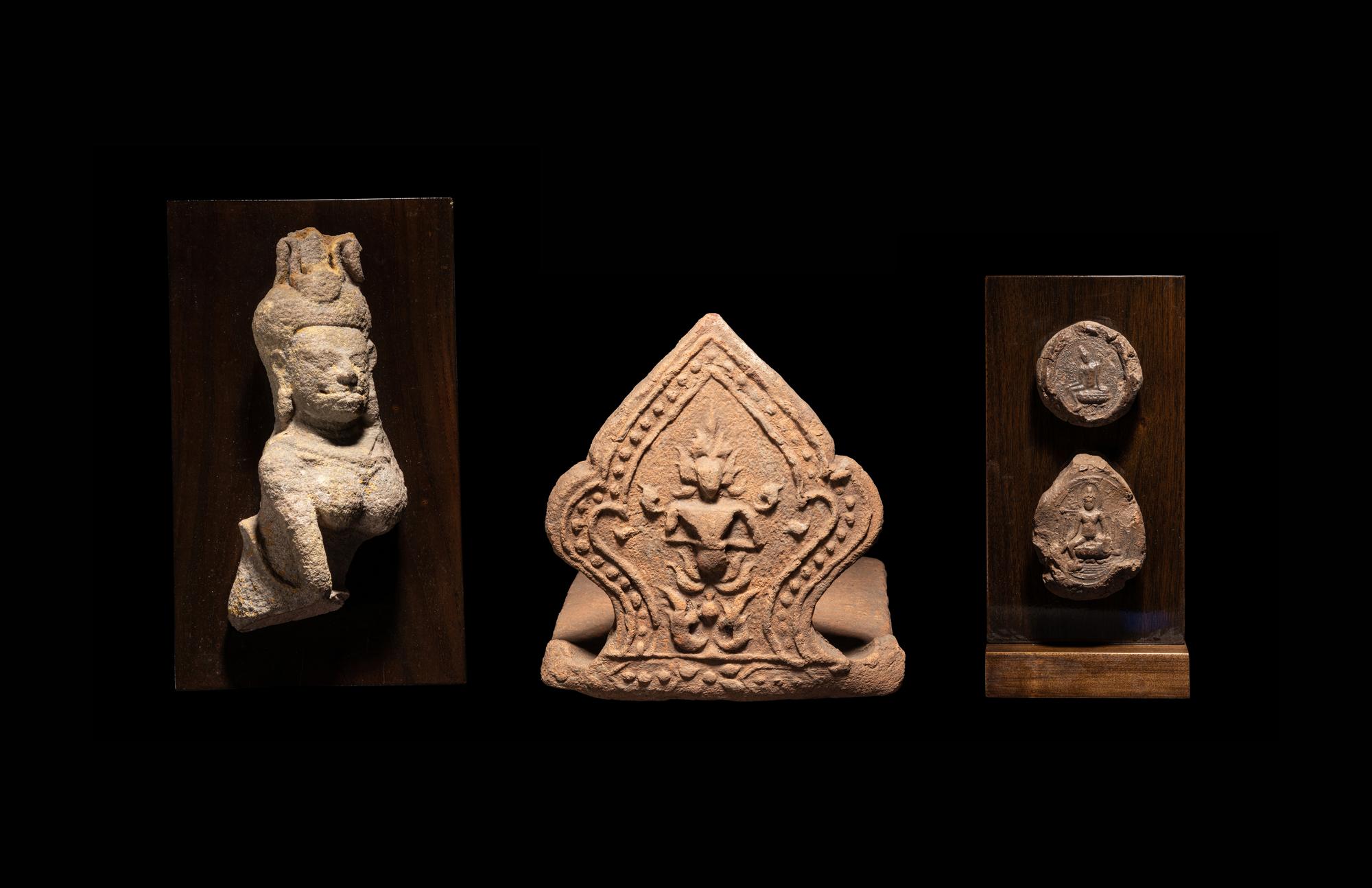Four Thai Pottery 'Buddhist' Articles