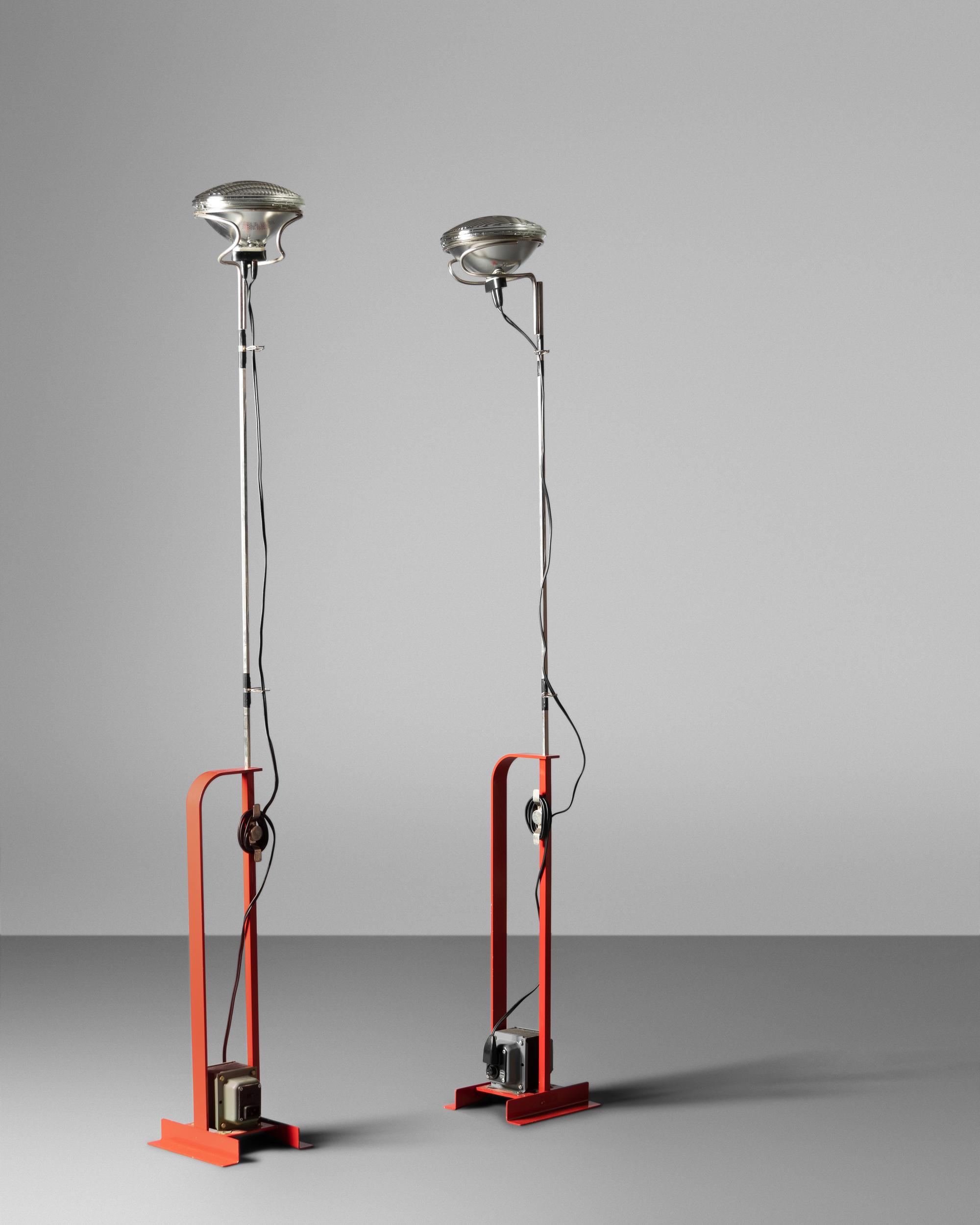Pair of Toio Floor Lamps, FLOS, Italy
