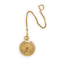 18K YELLOW GOLD POCKET WATCH WITH FLOWER MOTIF