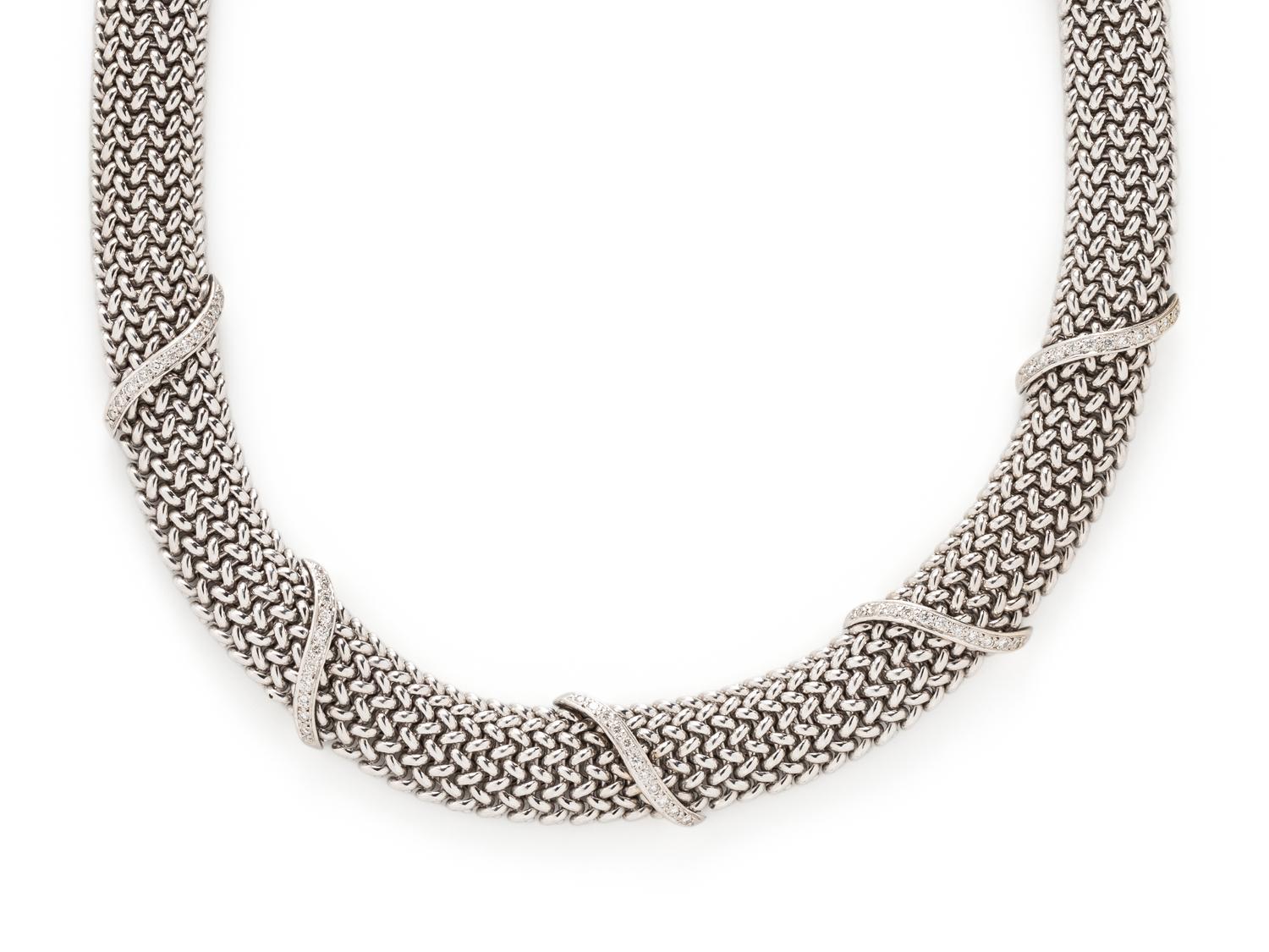 BICOLOR GOLD, AND DIAMOND COLLAR NECKLACE