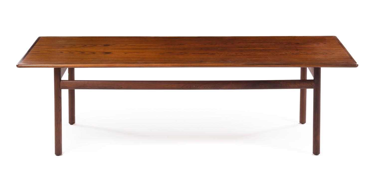 Torbjorn Afdal (Norwegian, 1917-1999), BRUKSBO, 1960s, a large rosewood coffee table and side table
