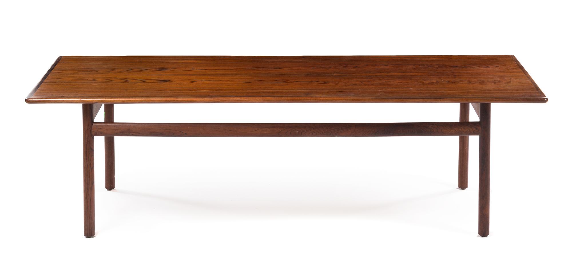 Torbjorn Afdal (Norwegian, 1917-1999), BRUKSBO, 1960s, a large rosewood coffee table and side table