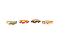 DIAMOND, RUBY, EMERALD, AND SAPPHIRE STACKABLE RINGS