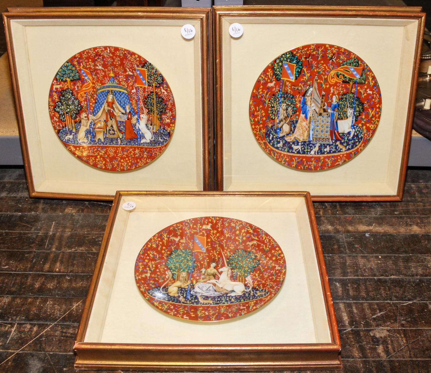 A Set of Three Haviland Limoges Porcelain Plates Diameter of plates 9 1/2 inches.