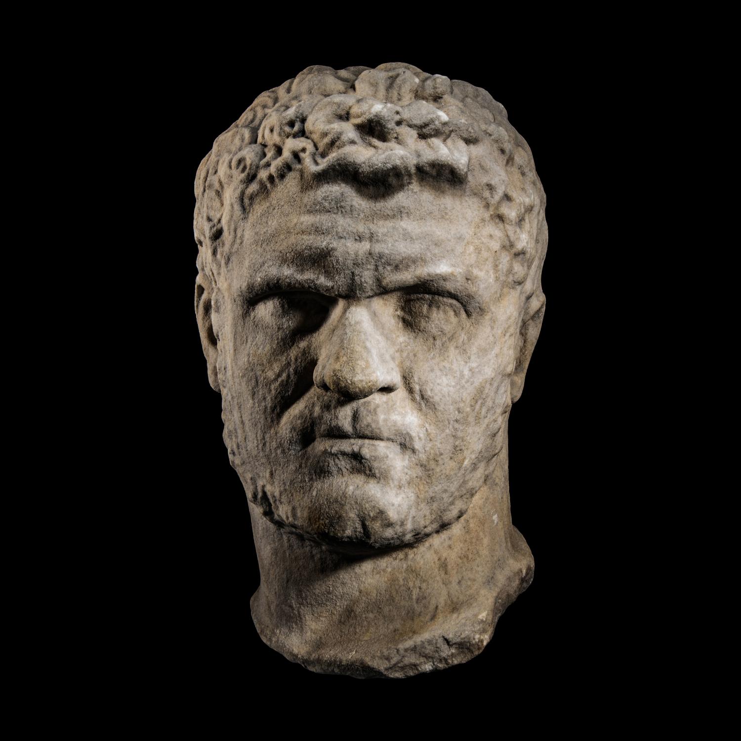 A Roman Marble Portrait Head of the Emperor Caracalla