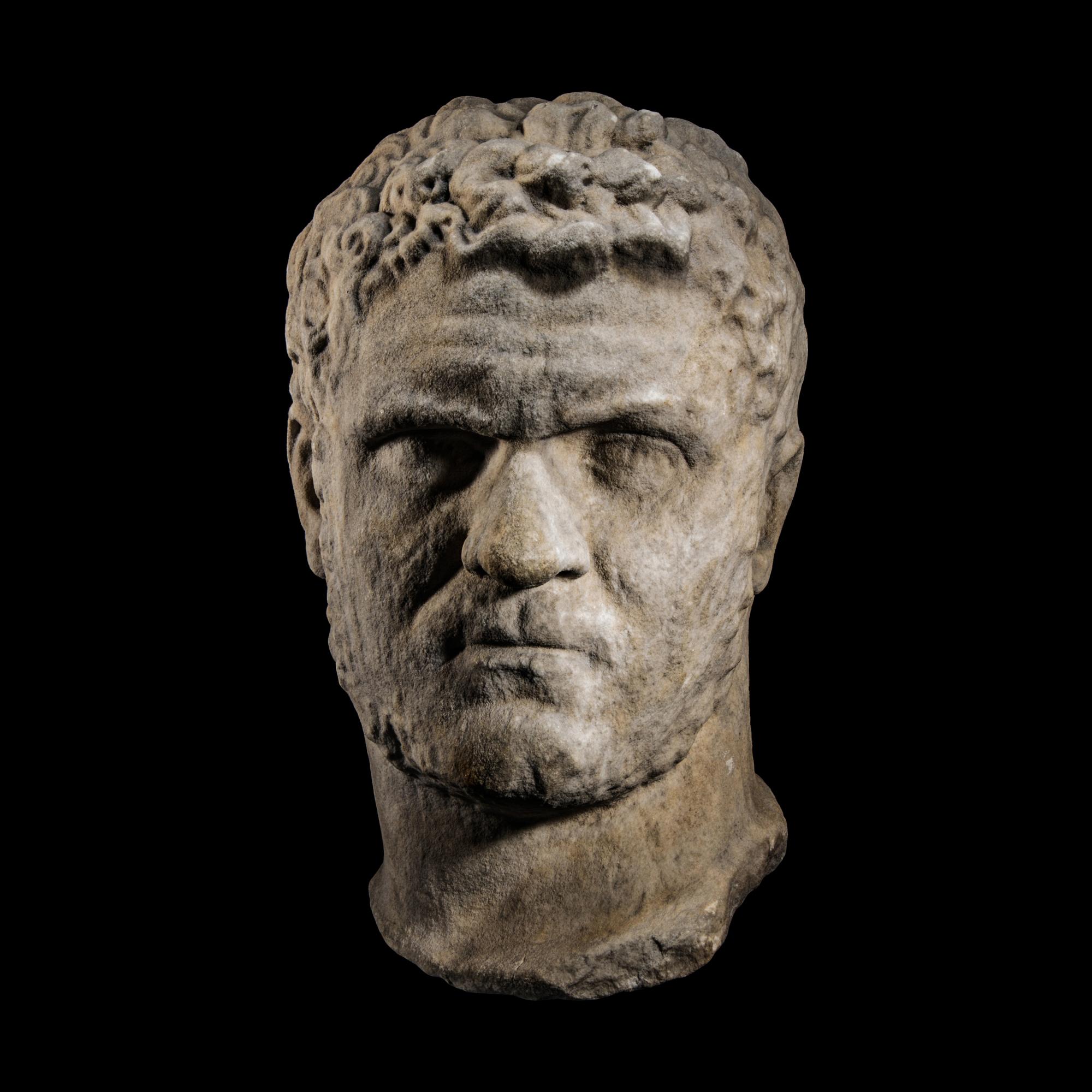 A Roman Marble Portrait Head of the Emperor Caracalla