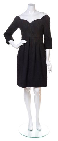 A Christian Dior Black Wool Dress, No size.