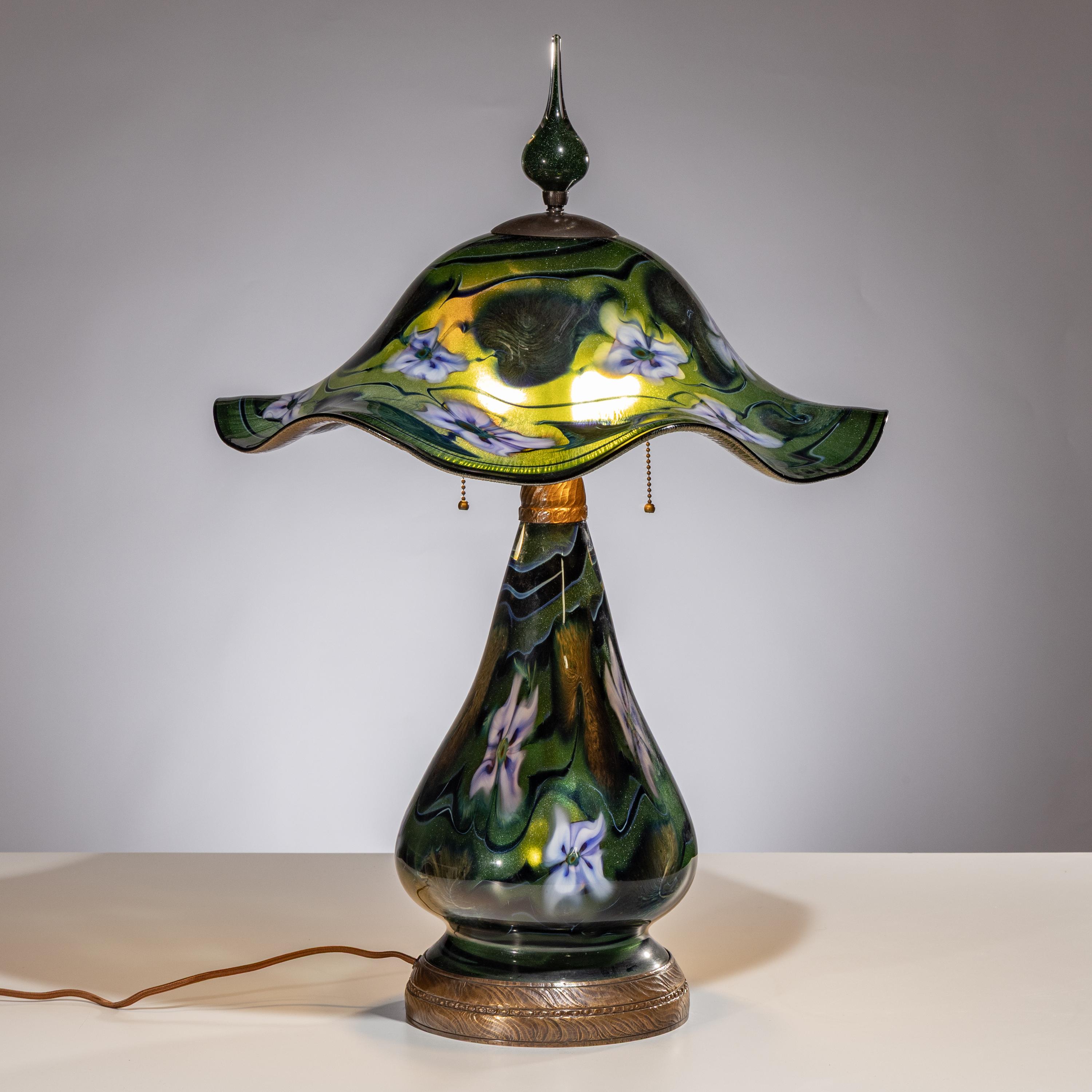 Charles Lotton (American, 1935–2021) — Green Floral Lamp, 2010