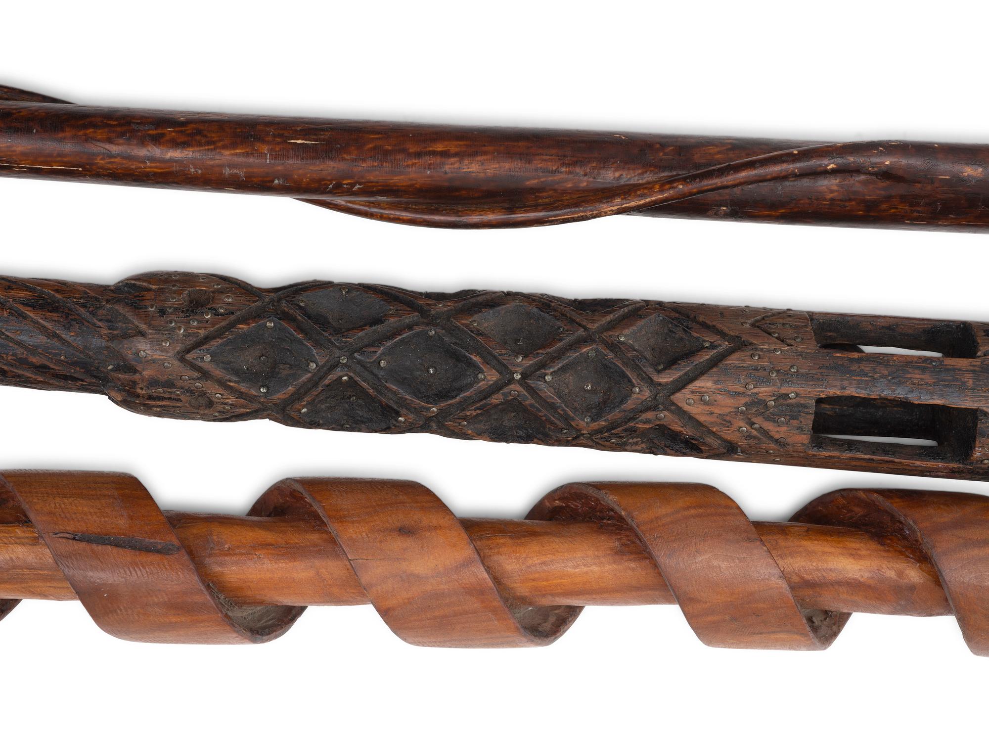 Three Carved Folk Art Canes