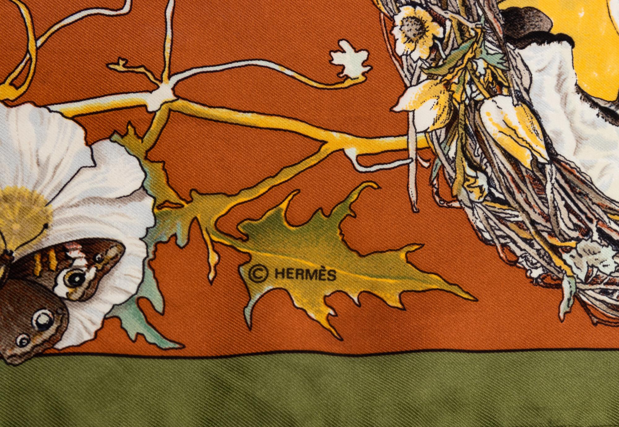 Hermès 90cm Silk Scarf, Carré, Kermit Oliver