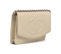 Chanel Timeless Wallet On Chain in White Caviar Leather
