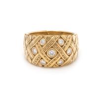ALEX SEPKUS, YELLOW GOLD AND DIAMOND RING