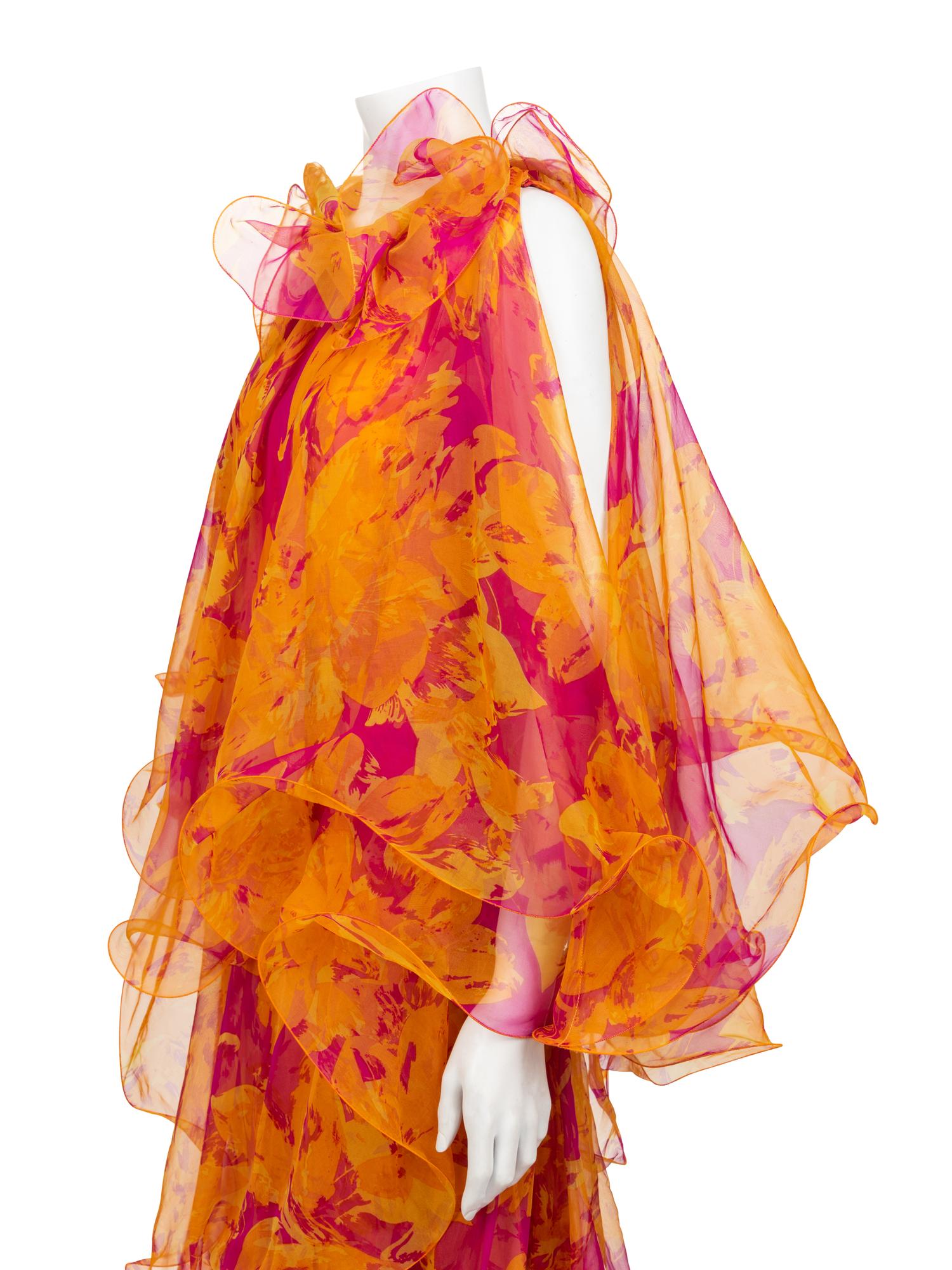 Pierre Cardin Haute Couture Ruffle Gown, 1990-2000s