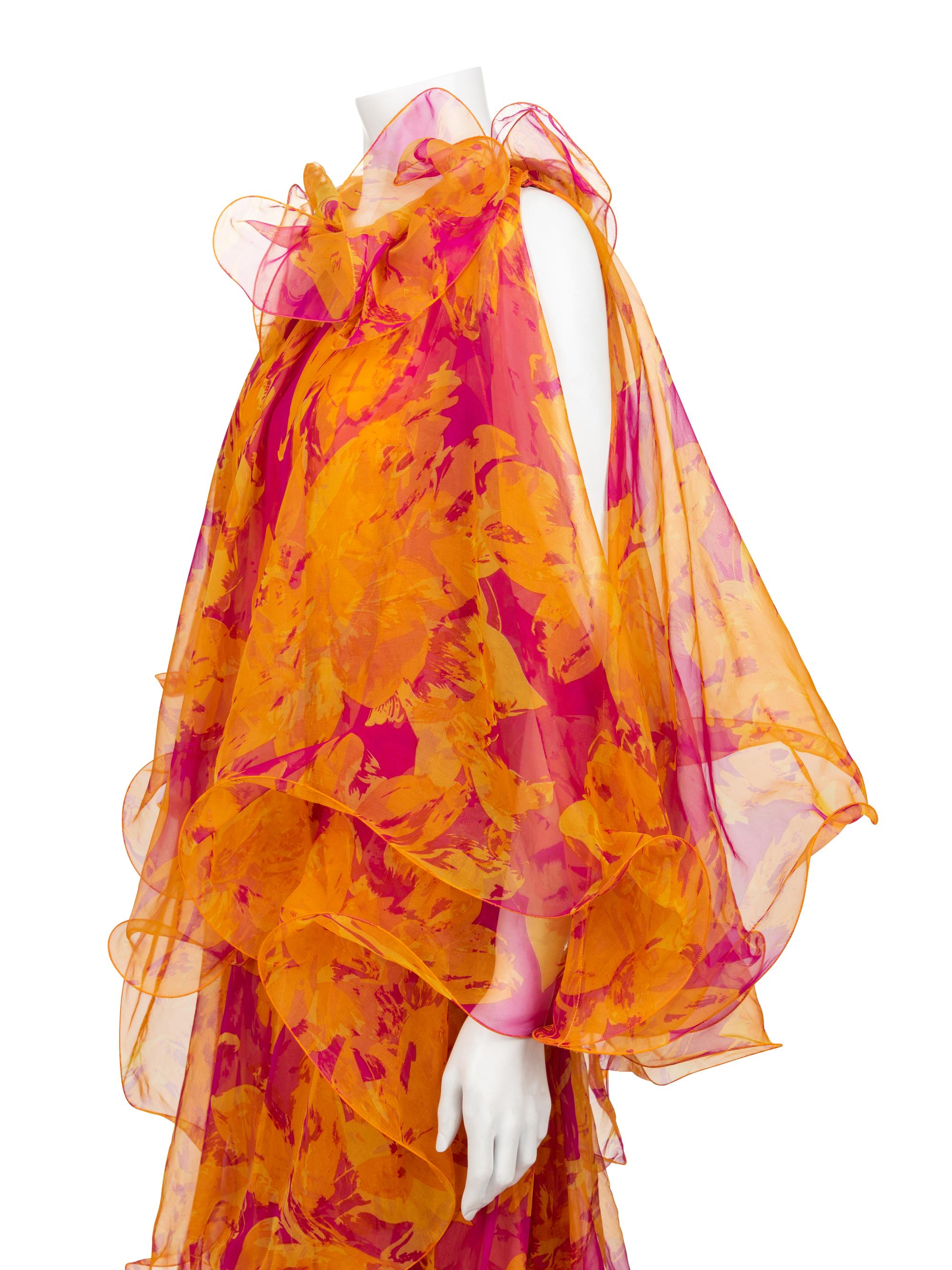 Pierre Cardin Haute Couture Ruffle Gown, 1990-2000s