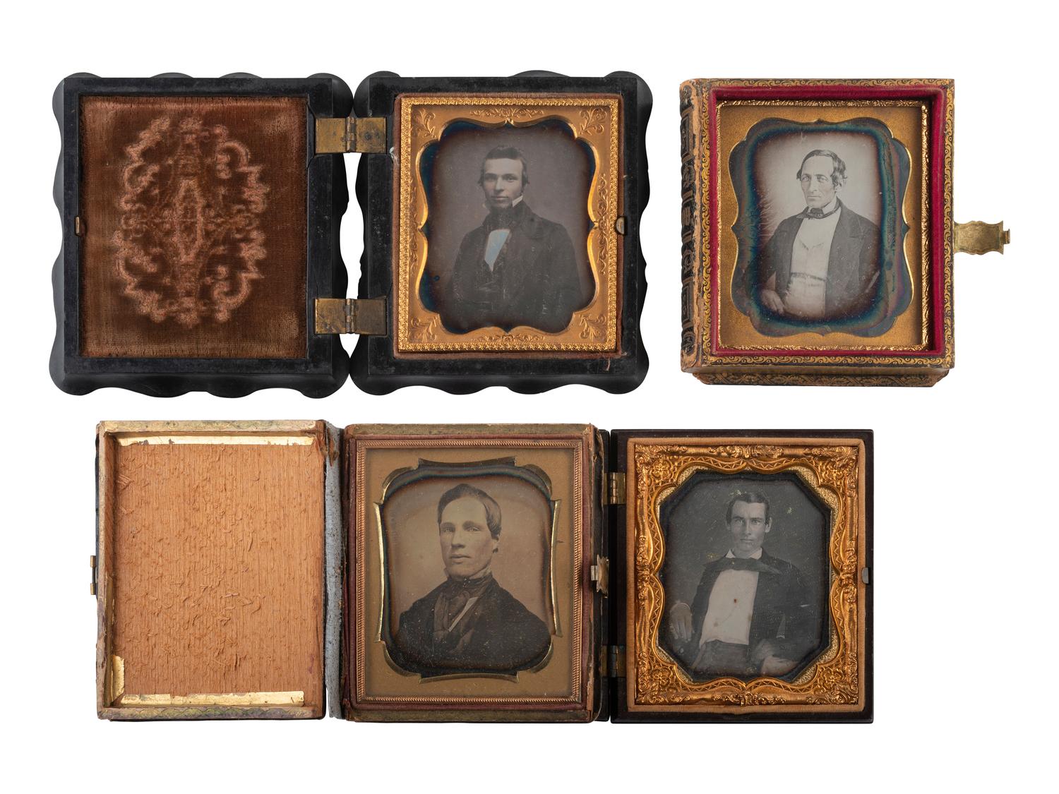 [EARLY PHOTOGRAPHY]. 37 sixth plate daguerreotypes of men and women.