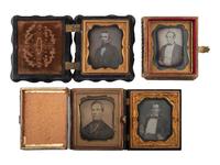 [EARLY PHOTOGRAPHY]. 37 sixth plate daguerreotypes of men and women.
