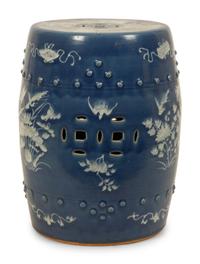 A Chinese Blue Glazed Garden Stool