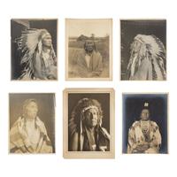 [Native Americana]. A group of 6 photos of Native American subjects by J.K. Dixon and Richard Throssel.