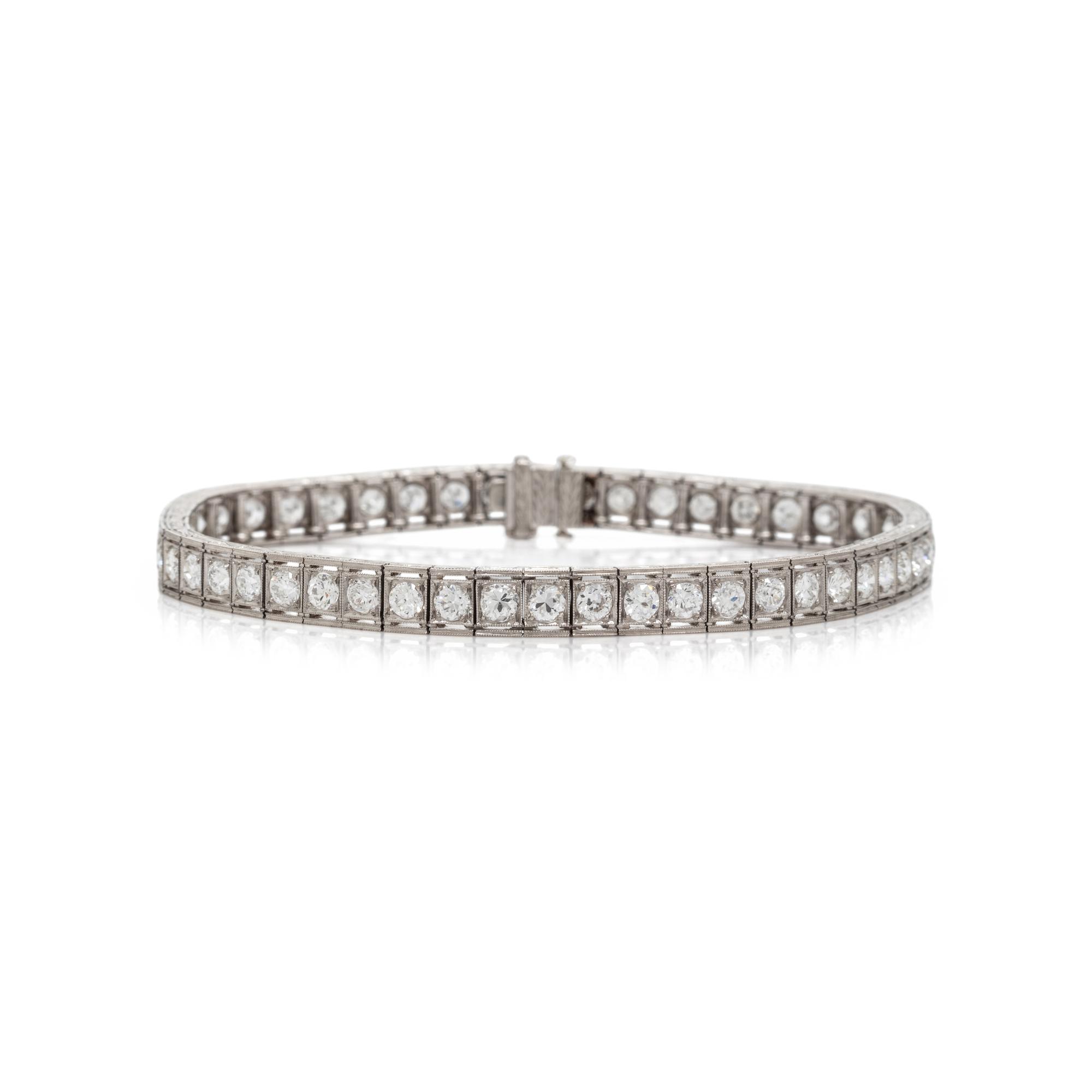ART DECO, PLATINUM AND DIAMOND LINE BRACELET