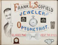 Five Framed Specialty Shop Advertising Hand Colored Prints and Watercolors